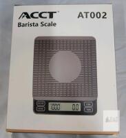 NEW ACCT AT002 Digital Barista Scale, 2000g Capacity, USB Rechargeable, Timer, LCD Display, Water Resistant