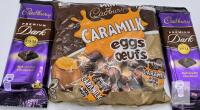 Cadbury Premium Dark Chocolate Bars 90g & Mini Caramilk Eggs, Best Before 2026, Canada