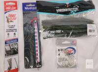Fishing Tackle Mixed Lot: Eagle Claw Hooks, Mustad Jig, Yamamoto Yamasenko Baits