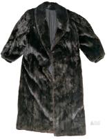 Vintage Size LG/XL? Women's Super Heavy Black Mink Fur Coat, Embroidered "Betty Joliffe" on Inside