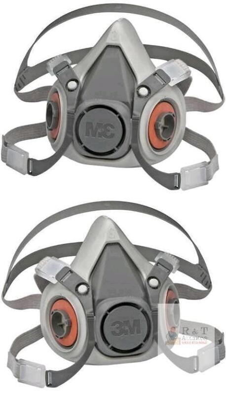 2 New 3M 6300 Half Facepiece Reusable Respirator, Large, NIOSH Approved, Sealed Package Designs May Vary