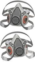2 New 3M 6300 Half Facepiece Reusable Respirator, Large, NIOSH Approved, Sealed Package Designs May Vary