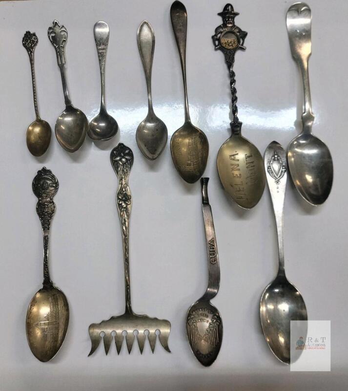 Vintage Sterling Silver Souvenir Spoons & Spoons .