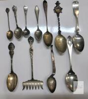 Vintage Sterling Silver Souvenir Spoons & Spoons .