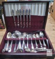 Vintage Rogers Bros. Community Silverplate Silverware in Wooden Case . Not Complete Set