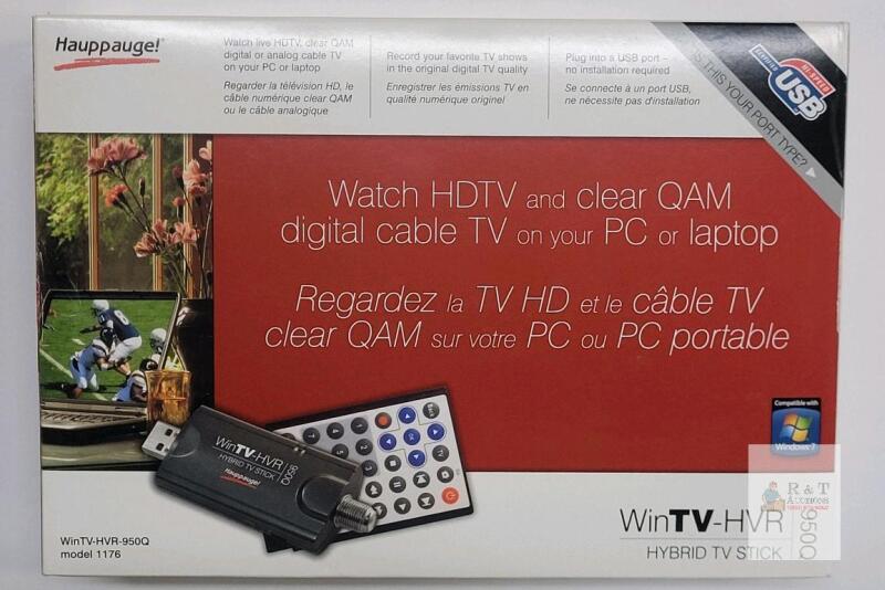 Hauppeuge WinTV-HVR 950Q Hybrid TV Stick , Model # 1176 . Live HDTv , Clear QAM Digital or Analog Cable TV on PC or Laptop