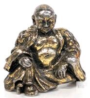 Rare Vintage Signed CORO Young Seated Buddha Brooch, 1"