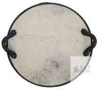 Very Heavy Presumed Marble Serving Tray With Legs & Handles, 2" Tall &times; 15.25" Diameter