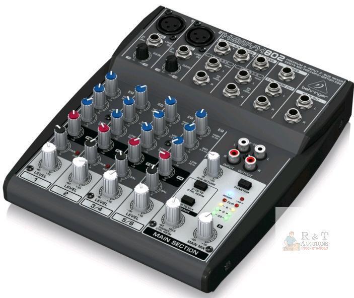 Behringer XENYX 802 8 Input 2 Bus Mixer with Mic Preamps and British EQs . Tested Powers Up , Not Tested Beyond Power Up