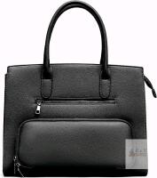 New NEWBELLA Black Vegan Leather Work Tote Bag for Travel Handbags with Insulated Pocket & Adjustable Strap, 14.5" &times; 3" &times; 13" (Excluding Handles)