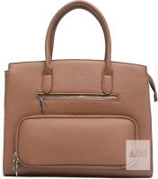 New NEWBELLA Khaki Vegan Leather Work Tote Bag for Travel Handbags with Insulated Pocket & Adjustable Strap, 14.5" &times; 3" &times; 13" (Excluding Handles)