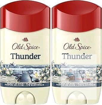2 New OLD SPICE Antiperspirant Deodorant [ Thunder - Scent of Rain / Electric Lily ] 24/7 Lasting Freshness and Sweat Protection, 73 g ea (exp 11/2027)