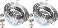 2 New Ceecysaa Upgraded 3 in1 Kitchen Sink Strainer & Stopper Set &ndash; Stainless Steel Pop-Up Drain Plug with Removable Anti-Clog Basket for Standard 3-1/2" Sink Drain, Silver