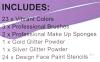 New Bowitzki 23-Colour Face Painting Kit : Brushes, Sponges, Glitter Powder & Stencils - 3