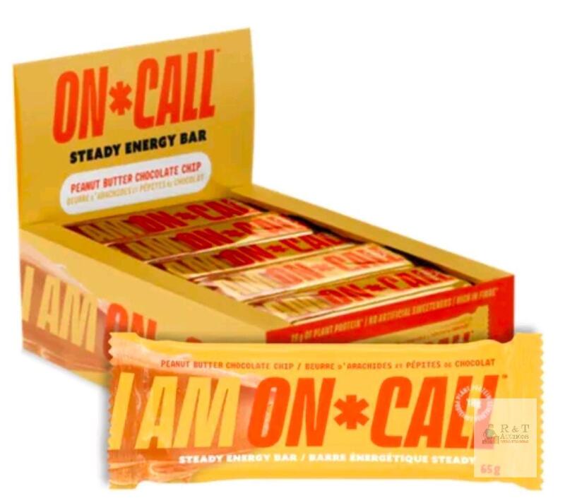 New I Am On Call Energy Bars 12 Pack Peanut Butter & Chocolate Chip (BB2026AL23)