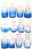 New 12pc Blue Gradient Retro Glass Mini Bud Vases Up To 5.75" Tall