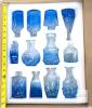 New 12pc Blue Gradient Retro Glass Mini Bud Vases Up To 5.75" Tall - 2