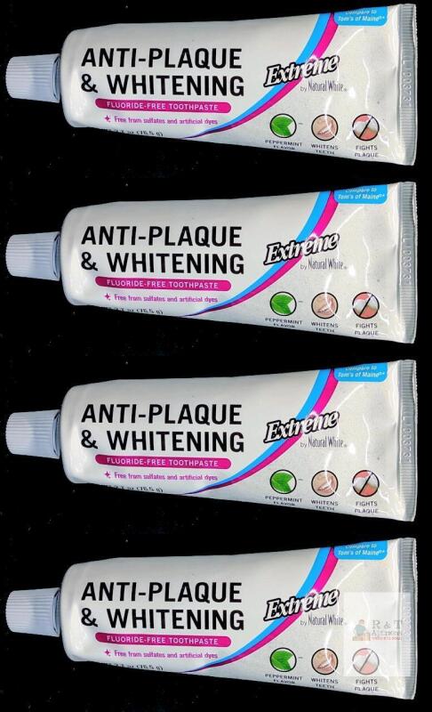 4 New Extreme Natural White Fluoride-Free Anti-Plaque Whitening Toothpastes