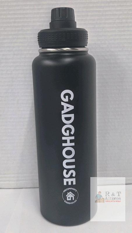 NEW GADGHOUSE 40oz Black Insulated Stainless Steel Water Bottle, Double Wall, Flip Spout, Handle
