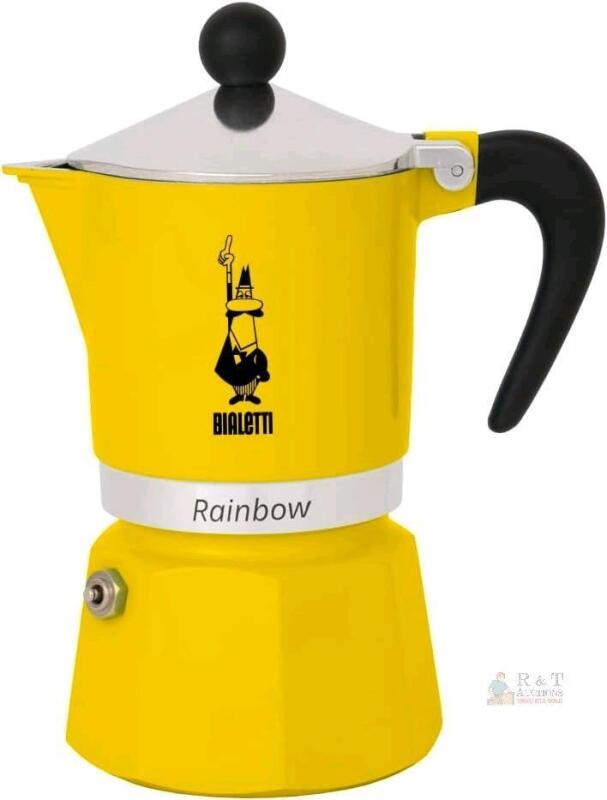 NEW Bialetti Rainbow Caffettiera Espeesso Maker COLORATA, Alluminum, 3 Cups / 130ml