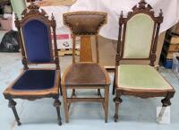 Three (3) Vintage Table Chairs . 2 Matching . Average Adult Size