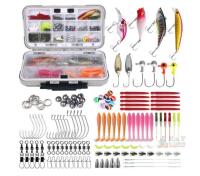 New 137Pcs Fishing Gear Lures Bait Kit with Premium Tackle Box, Saltwater & Freshwater Fishing Accessories for Bass, Trout, Pike & Walleye Includes Crankbaits, Popper Lures, Spoons, Worms, Jigs, Hooks