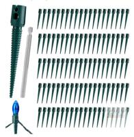 New 100pcs Christmas Light Stakes, 5.31in C7 C9 Outdoor Garden Ground Lawn Yard Spikes for Outside String Lights With Metal Drill Bit for Handheld Electric Drill Installation (Green)