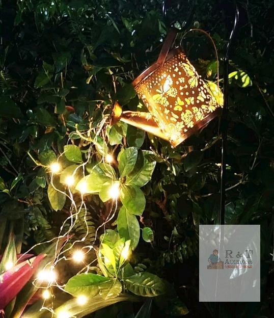 New Outdoor Solar Watering Can with LED Lights - Garden Decor