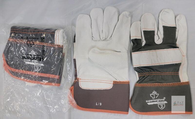 New - 2-Pack Superior Glove Sz. Large Puncture 2 Leather Work Gloves