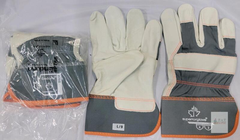 New - 2-Pack Superior Glove Sz. Large Puncture 4 / Abrasion 3 Leather Work Gloves