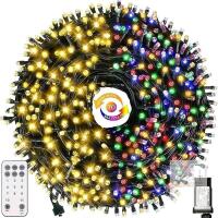 New 262FT 800LED Upgraded Color Changing String Lights Outdoor Indoor, Warm White Multi Color Fairy Lights, END to END CONNECTABLE, MZD8391 Waterproof with Timer Remote