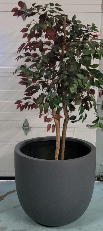 New 28" Diameter Lightweight Extra Large Fiberglass Bowl Planter , Grey