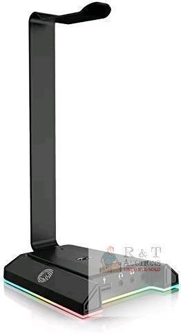 New EKSA RGB Headset Stand, Gaming Headphone Stand Aluminum with 2* USB-Charging Ports, 3 * 3.5mm AUX Port, Desk Casque Stand 7.1 Surround Sound, Headset Hanger