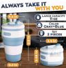 2 New Сollapsible Cups for Traveling Reusable &ndash; 11oz Leakproof Coffee Travel Mug, Silicone, Foldable and Portable for Hiking, Camping, Office | Lightweight and Collapsible Coffee Cups for Outdoor Use - 2