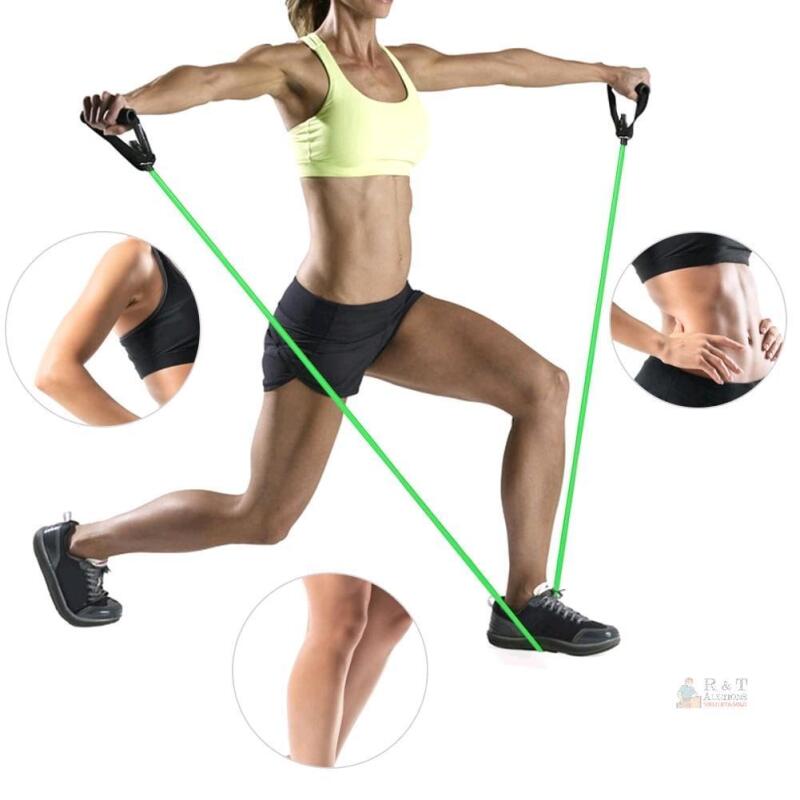 New Prosource Fit Exercise Band Elasticity Slotted Resistance Band, Pull Belt, Resistance Tubing Band Chest-Expanding Lose Weight For Yoga Home Workout Green