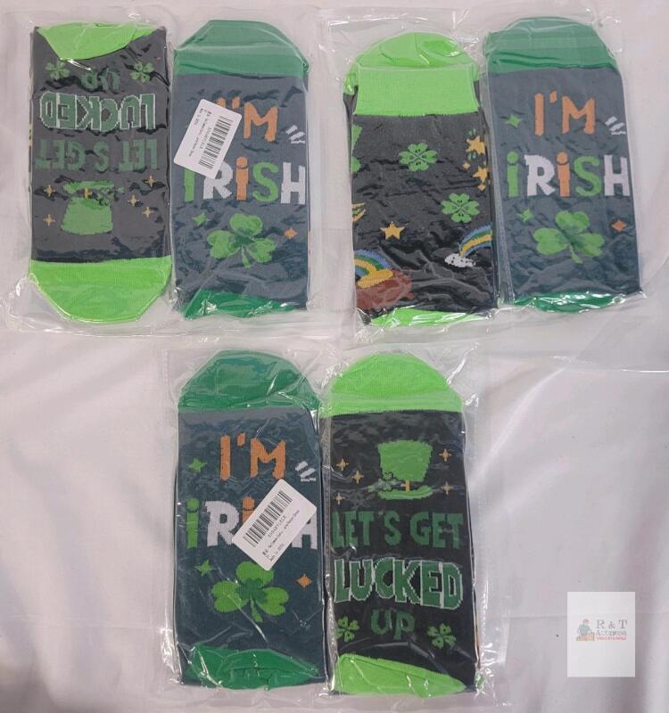 6-Pairs New St. Patrick's Day Green Socks .