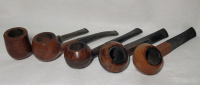 Vintage Brigham Pipes w/Oak or Briar Wood Bowls , 5 Pipes Made in Canada