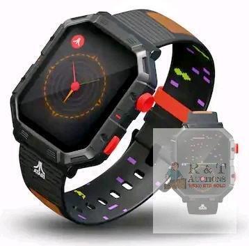 NICE! New Atari 2600 My Play Watch &ndash; Retro Gaming Smartwatch with Built-in Centipede, Pong, Missile Command, Super Breakout - Black Model ATA-BA1-01