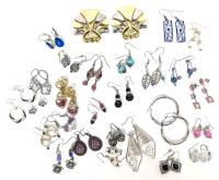 25+ Pairs Vintage Earrings, All Pieced But 1 Pair of Clip-Ons