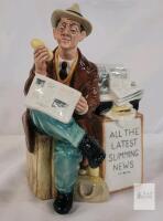 Vintage Royal Doulton " Stop Press " Figurine , HN 2683 . Measures 7.5" tall . No chips or cracks