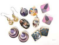 Vintage Cloisonne Enamel Earrings & Pendants Incl Signed Roccoco & Celtic Gems, Up To 1.2" Long