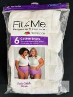 Fruit of the Loom Fit for Me Cotton Briefs, Size 11/3X, 6-Pack, Pant Size 22&ndash;24, White