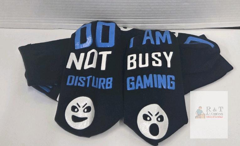 2 New "Do not disturb I am busy gaming" Socks