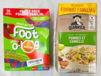 Quaker Instant Oatmeal Apple & Cinnamon 18 Pack 594g, Fruit by the Foot 16 Pack 340g, Best By 2026/2027