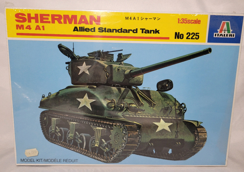 Italeri Sherman M4 A1 Allied Standard Tank Model Kit , # 225 - Sealed