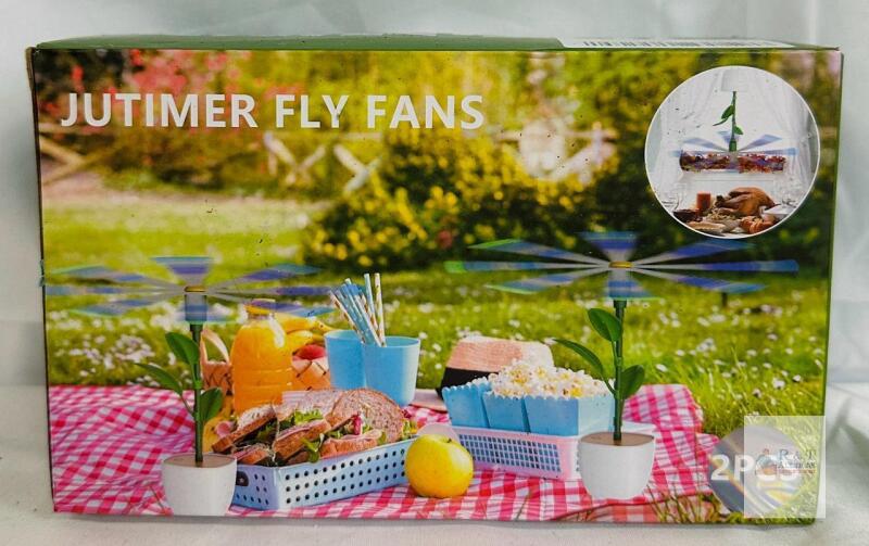 NEW JUTIMER SZ-QYHP20 Tabletop Fly Fans, 2 PCS, Soft Blade Repellent, Battery Powered