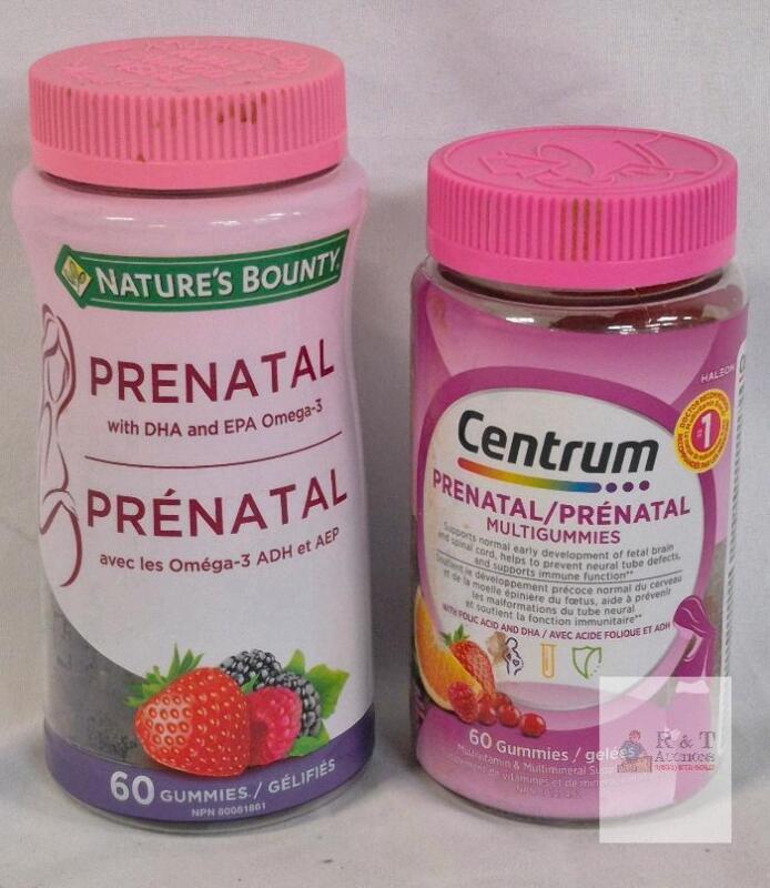 Nature&rsquo;s Bounty Prenatal & Centrum Prenatal Multigummies, 60ct Each, Omega-3, Vitamins, Sealed