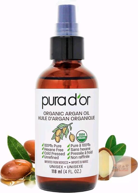 NEW pura d'or Organic Argan Oil, 4 fl. oz. (118 mL), Cold Pressed, USDA Organic, Unisex, Morocco