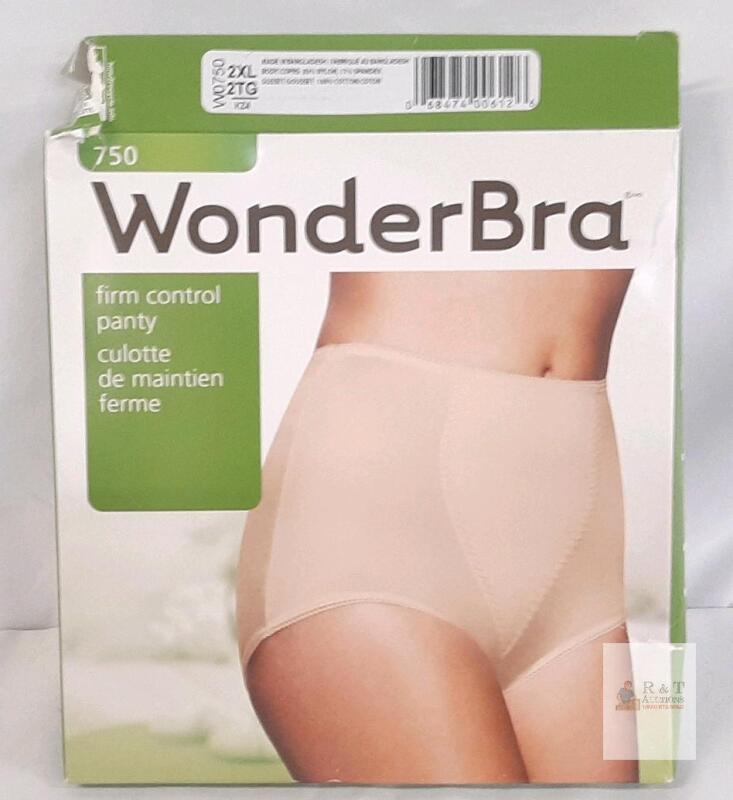 WonderBra 750 Firm Control Full Brief Panty, 2XL Beige, Cotton Gusset, Tummy Slimming