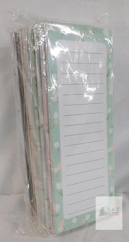 IMOON 8-Pack Magnetic Notepads Floral Designs, 8 x 3 in, Glued Binding, New,